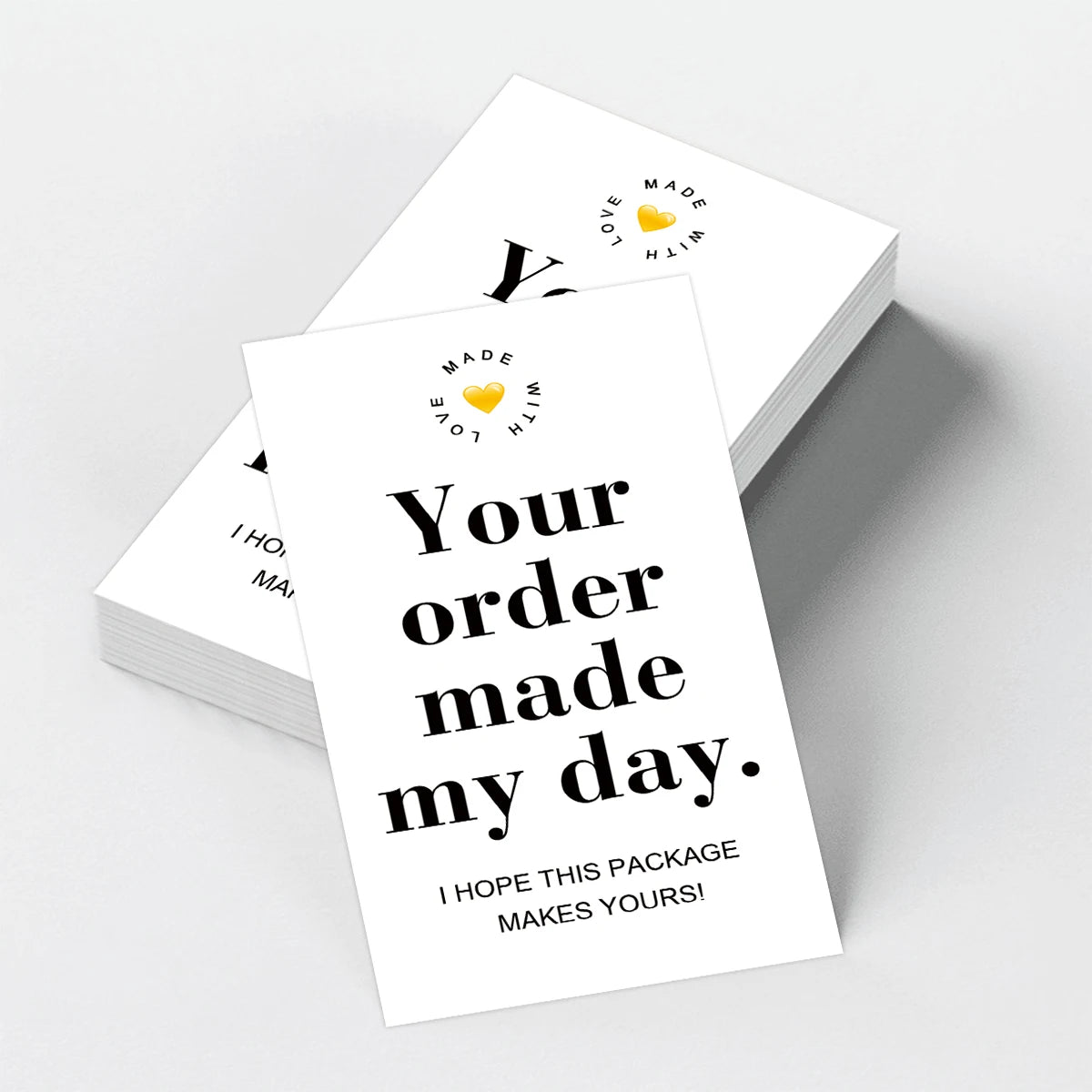 50pcs Pink Thank You Cards With'your Order Made My Day'message,Appreciation Card For Small Business Package,Retailer Thanks N