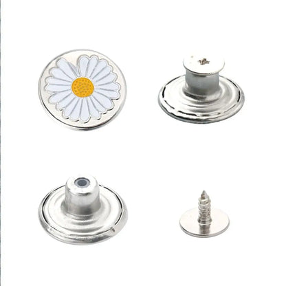 10Pcs Metal Jeans Buttons 17mm Replacement No-Sewing Screw Button Repair Kit Nailless Removable Jean Buckles Clothing Pants P