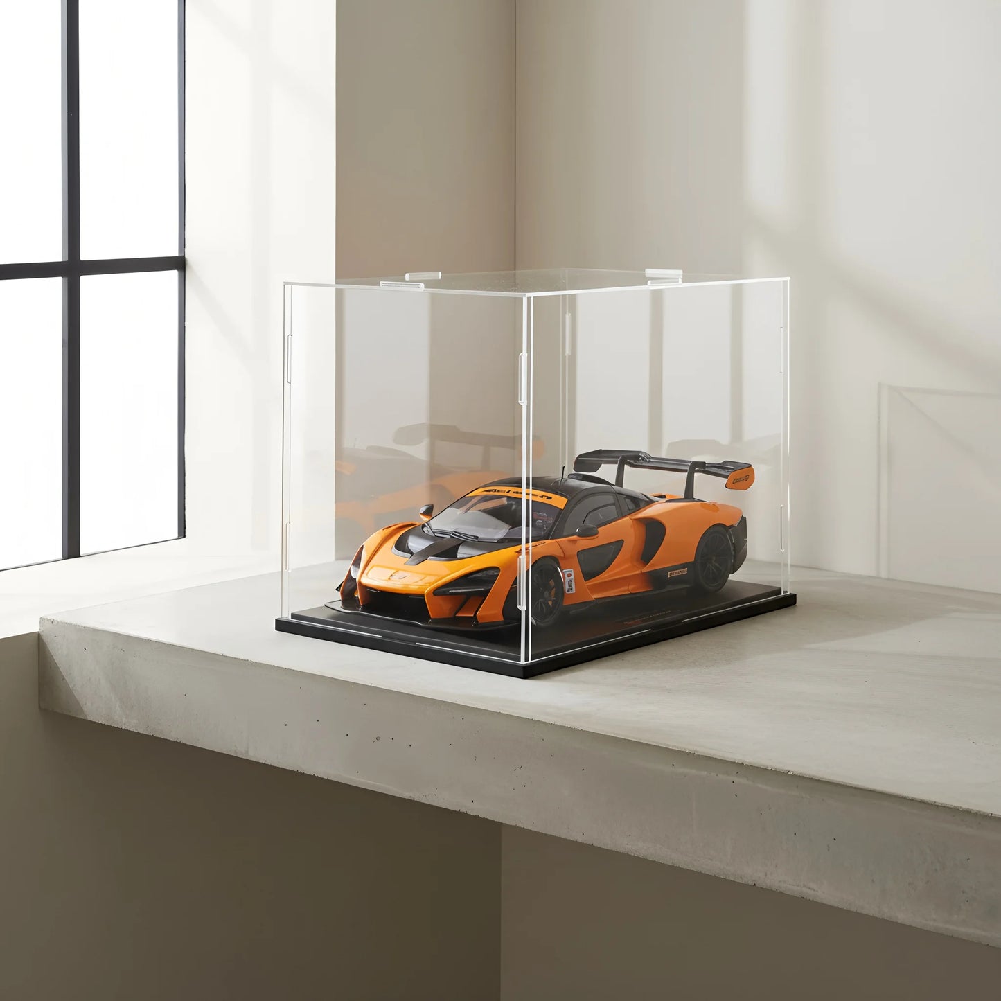1pc Clear Self-Assembled Acrylic Display Box Dustproof Storage Display Cabinet, Suitable for Car Models/Toys/Collectibles