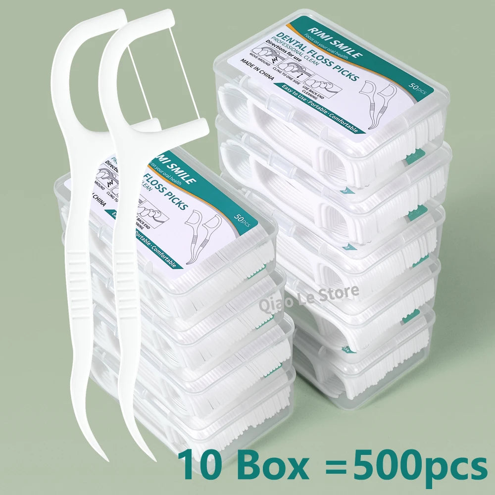 1/2/5/10 Box Portable Disposable Dental Floss Plastic Toothpick High-tension Dental Floss Stick Dental Floss Box ﻿Oral Care -