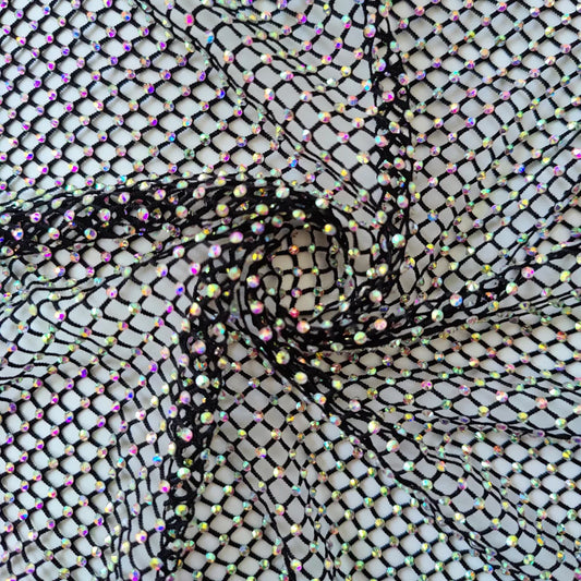 Multicolor Rhinestones Mesh Applique Trim SS10 Crystal For DIY Crafts