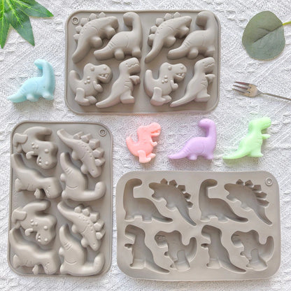 1pc 8-cavity silicone mold 3D dinosaur shaped chocolate candy, pudding, cookies, mold making, cake baking utensils