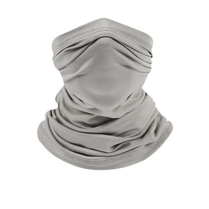 Outdoor Ice Silk Sun Protection Bib Spring and Summer Motorcycle Neck Cover Sports Magic Bandana Riding Mask Full Face - GRAY