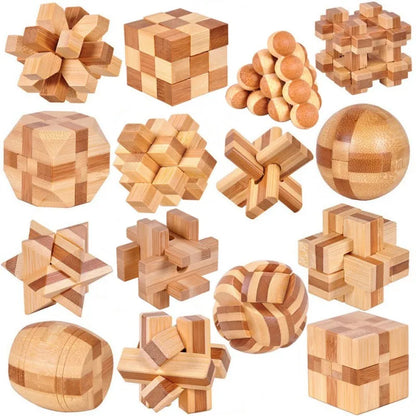 New Wooden Kong Ming Lock Lu Ban Lock IQ Brain Teaser Educational Toy Children Montessori 3D Puzzles Game Unlock Toys Kid Adu