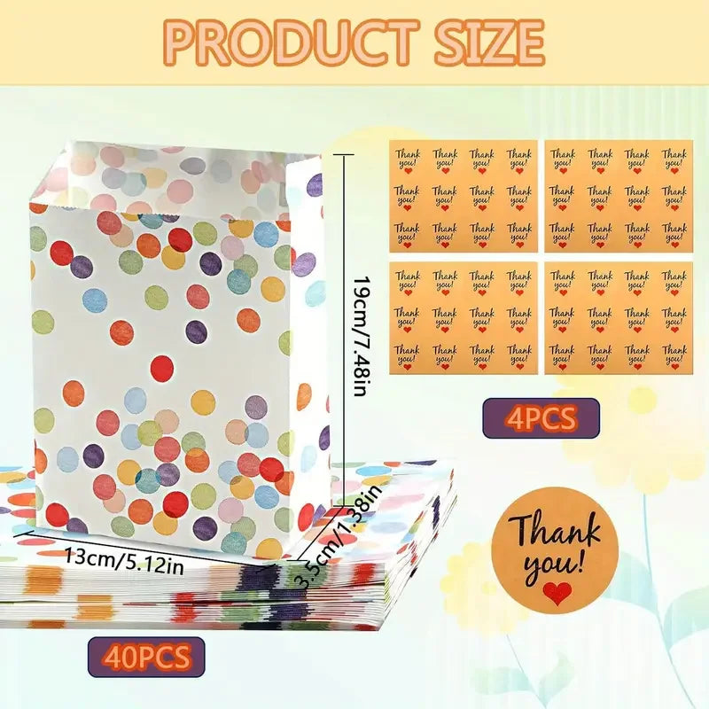 20/40 Pieces Bohemian Birthday Party Favor Bags with Seal Sticker - Party Birthday, Wedding, Camping Party Use, Decoration Su
