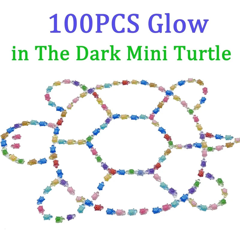 100pcs Glow in The Dark Resin Turtle Figurines | Cute Miniatures for Fairy Garden, Micro Landscape, Dollhouse Decor Crafts
