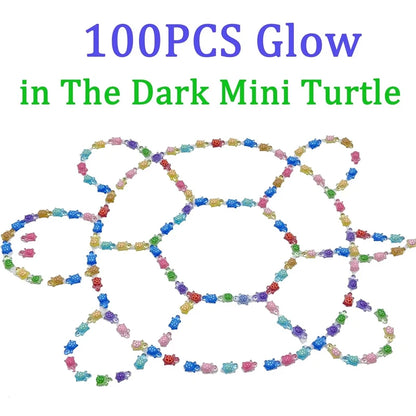100pcs Glow in The Dark Resin Turtle Figurines | Cute Miniatures for Fairy Garden, Micro Landscape, Dollhouse Decor Crafts