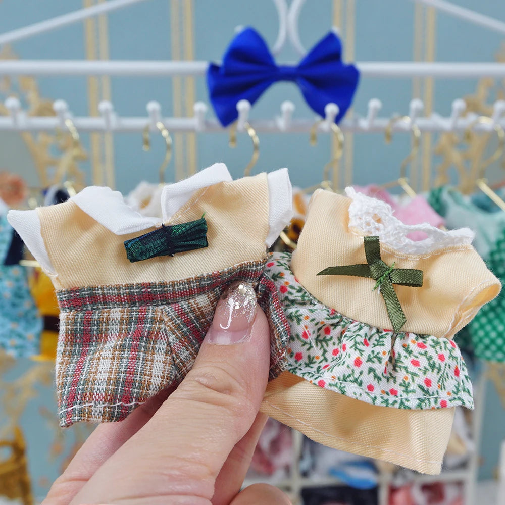 Dress Dollhouse Accessories 1:12 Forest Animal Family Clothes Fashion Daily Wear Casual Outfits Vest Shirt Skirt Pants for Do