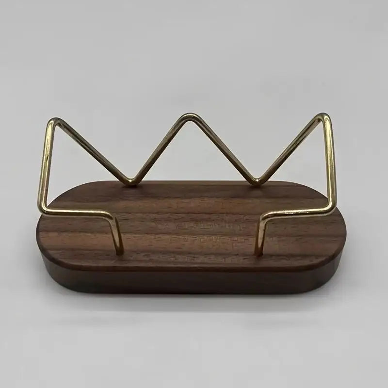 Premium Business Card Holder|Desk Organizer,Holds Multiple Cards, Desktop Accessory,Durable Construction,Recycled Wood&Metal 
