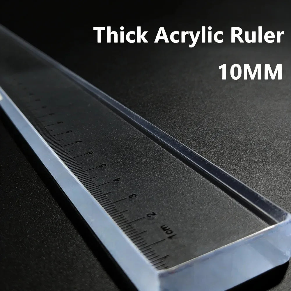 Multi-Function Paperweight Ruler - 50cm Thick Acrylic Cutting Grid for Graphic Design, Calligraphy & Craft