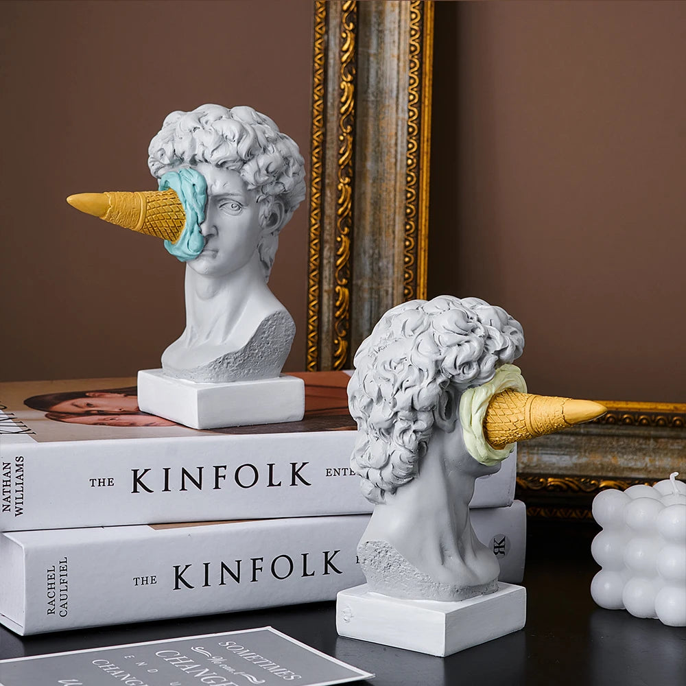 Modern Nordic Figure Ornament Ice Cream David Figurine Home Decor Sculpture Office Bookshelf Desktop Art Decoration David Sta