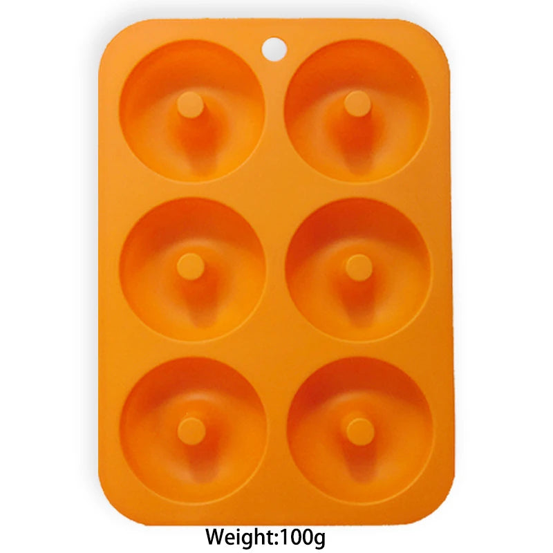Heat Resistant Silicone Donut Mold for 6 Doughnuts Food Grade Silicone Bagels Pan for Baking Non Stick Mini Cupcake Mould - O