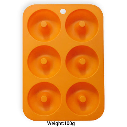 Heat Resistant Silicone Donut Mold for 6 Doughnuts Food Grade Silicone Bagels Pan for Baking Non Stick Mini Cupcake Mould - O