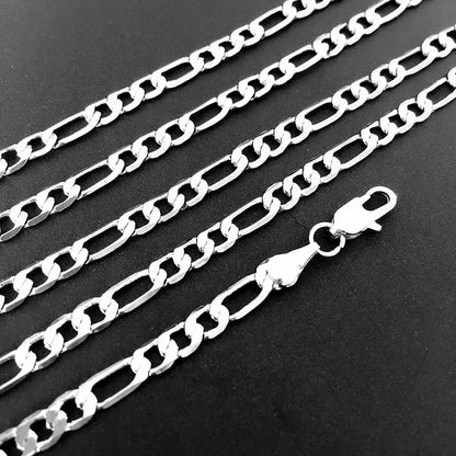 925 Sterling Silver Necklace 2-12mm Width 40-75cm Long Chain Lobster Clasp Men and Women Engagement Jewelry