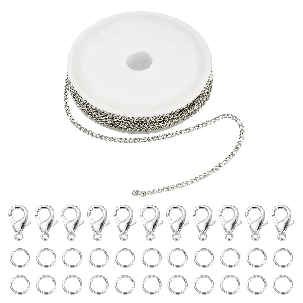 5M Chains Jewelry Making Supplies, Cable Link Chains For Making Jewelry Necklace Earring Bracelet Findings DIY Craft Kit