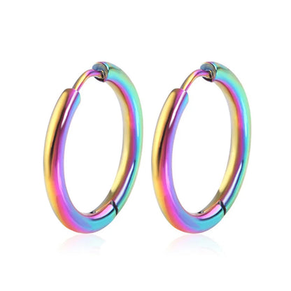 1 Pair Women/Man Stainless Steel Small Hoops Earring Piercing Ear Cartilage Tragus Simple Thin Circle Anti-allergic Ear Buckl