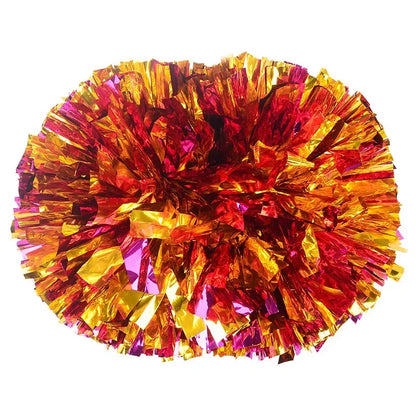 1pc Cheerleading Pom Poms with Handle Cheer Balls Big Gold Silver Red Yellow Blue Hand Dance Pompoms Accessories for Women Ki