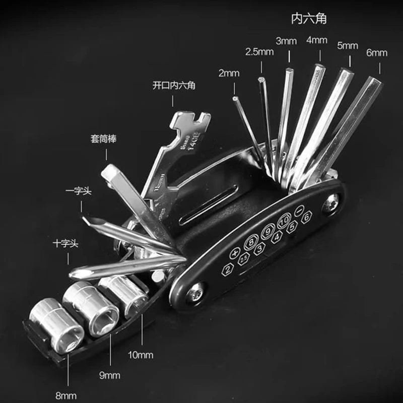16-in-1 Socket Wrench Set, Non-Slip Rotating Head. Durable Stainless Steel for Home & Car Repairs. Easy & Universal Tool. - S
