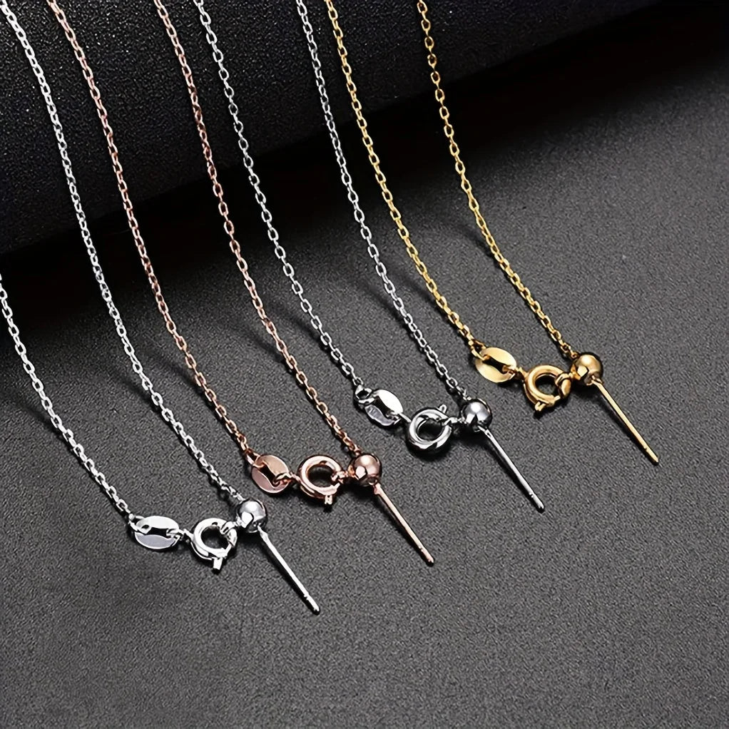 Adjustable Lariat Chain Necklace, Thin Stainless Steel Slide Chain for DIY Pendant Making, Multi-Color Available - ROSE GOLD 