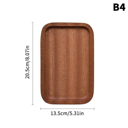 1PC Wooden Serving Trays Oval Wood Tray Platters for Serving Food Dishes Dinner Plates Solid Wood Round Dessert Plate - F4