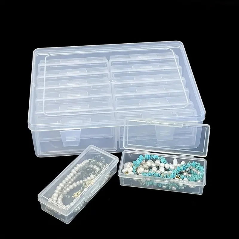 6/12 Adjustable Rectangular Storage Boxes, Suitable for Crafts, Beads, Jewelry with Dividers,