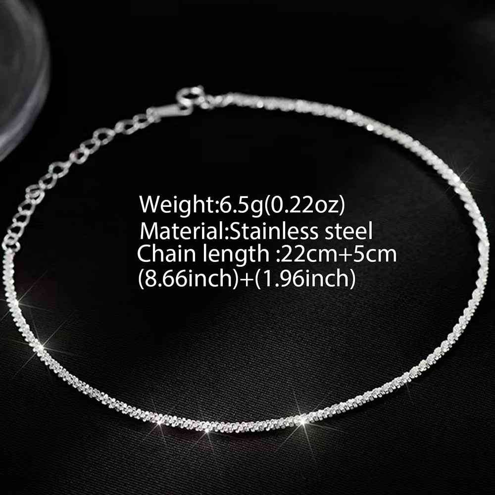 Stainless Steel Anklets Simple and exquisite Elegant chain design Fashion Anklets For Women Jewelry Party Gift Recommendation
