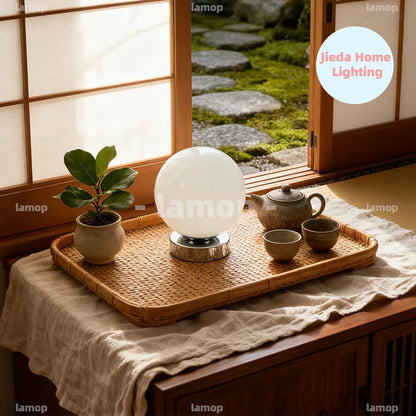 Murano Glass Desk Lamp USB Powered Glass Table Bedside Lamps Vintage Glass Lamp with 3 Color Temperature