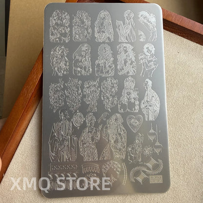 XMQ Nail Art Stamping Plates Handwriting Templates for Creative Design Manicure Tools - PLUS459
