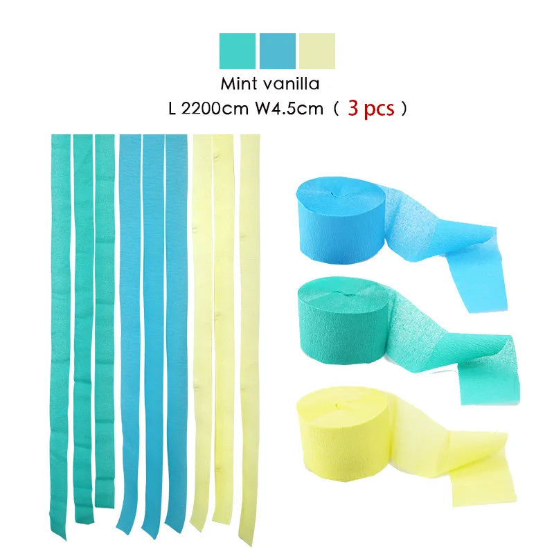 3pcs/set Rainbow Crepe Paper Streamers for Wedding Birthday Party Backdrop Decoration Colorful Paper Crepe Garland Ribbon Dec