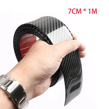 SEAMETAL Carbon Fiber Car Threshold Portector Moulding Strip Trim Bumper Strip Door Sill Film Anti Scratch Guards Car Sticker