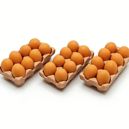 Dollhouse Miniature Resin Egg Tray Mini Food Model DIY Mini Scene Decor Accessories Creative Craft Ornament - 3 Sets