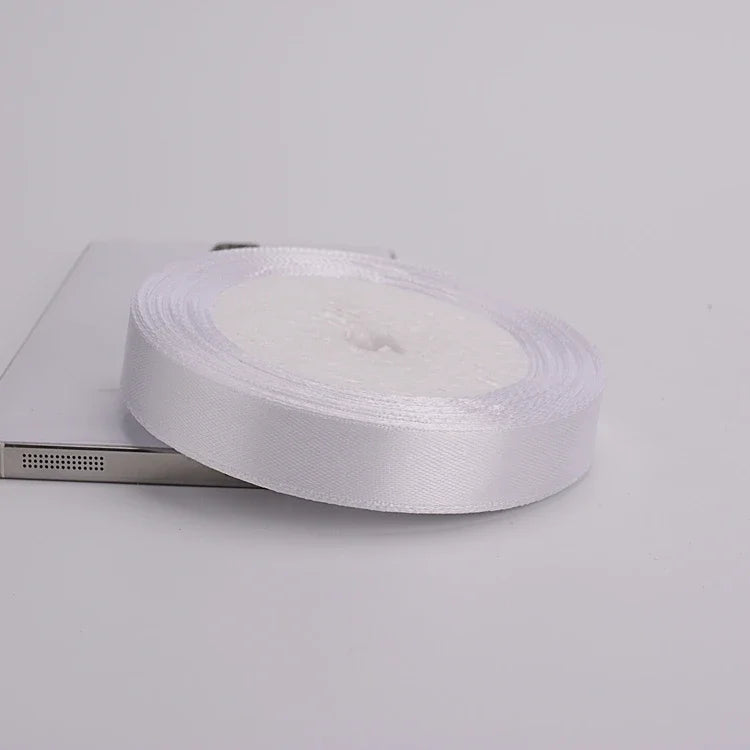 (25yards/roll)6mm-75mm White Silk Satin Ribbons Wedding Decorative Ribbon Gift Wrapping DIY Handmade Materials 9 Size