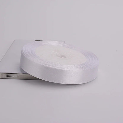 (25yards/roll)6mm-75mm White Silk Satin Ribbons Wedding Decorative Ribbon Gift Wrapping DIY Handmade Materials 9 Size