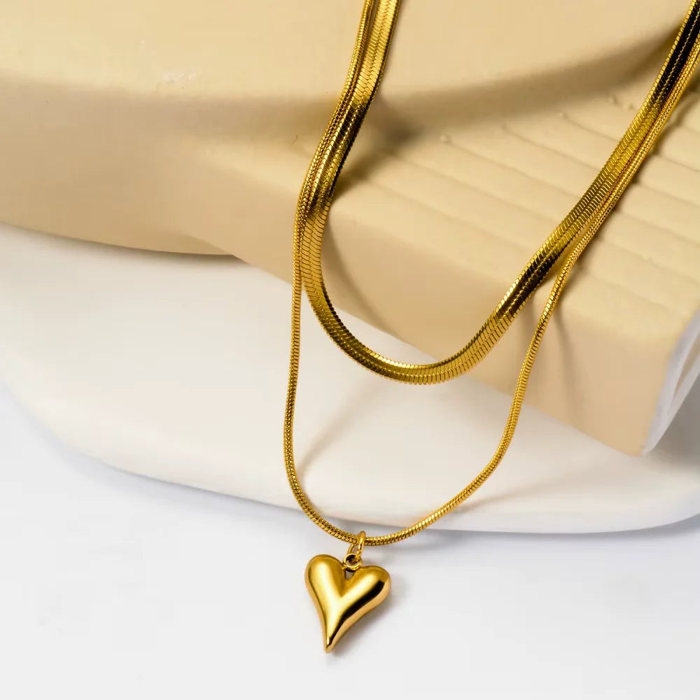 Mariasz Minimalist Snake Lariat Double Chain Necklace Bohemian Gold Color Collarbone Stainless Steel Choker Jewelry for Women