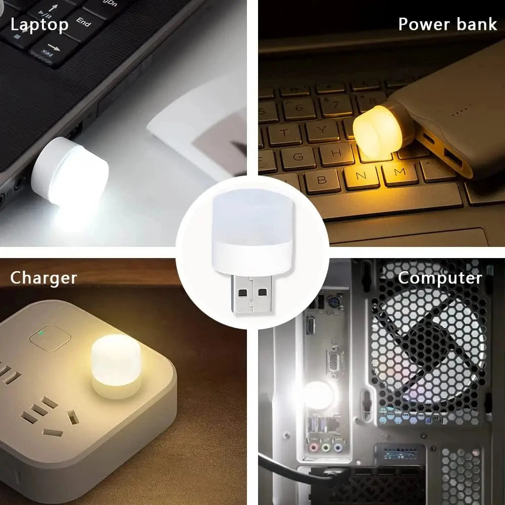 10/1PCS USB Night Light Mini LED Night Light USB Plug Lamp Power Bank Charging USB Book Lights Round Reading Eye Protection L