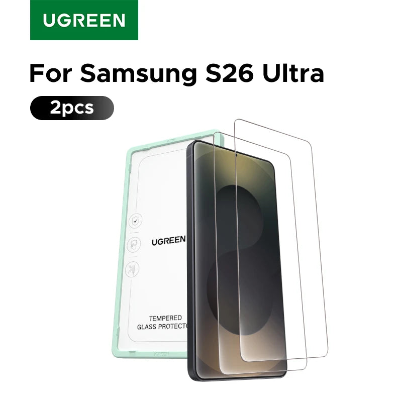 UGREEN 2PCS Glass Screen Protector for Samsung Galaxy S26 Ultra Glass Film for Samsung S26 Ultra S26Ultra Protective Films HD