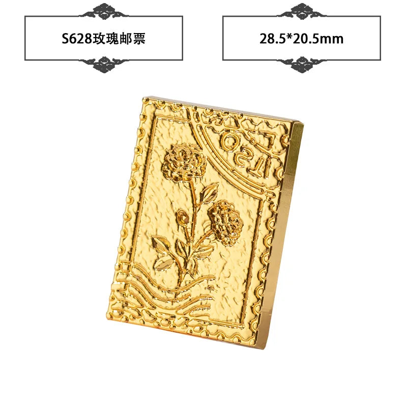 Plant Wax Stamp Seal Wax Print Thick Copper Head Carved Sealing Tool Holiday Party Invitation Letter Wedding Decorative - A15