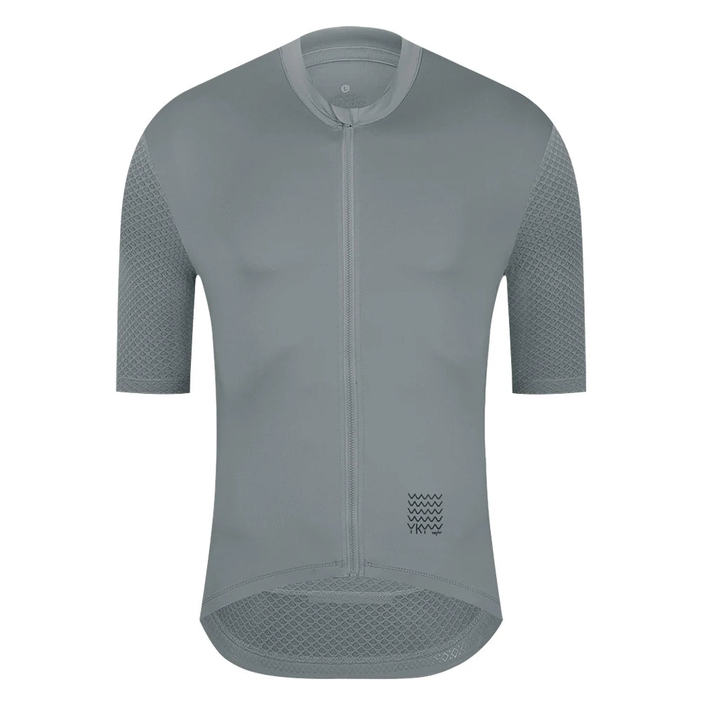 YKYWBIKE Summer Men’s Pro Cycling Jersey Breathable Mtb Shorts Sleeve Bicycle Clothing Pockets Mountain Cycling Road Bike