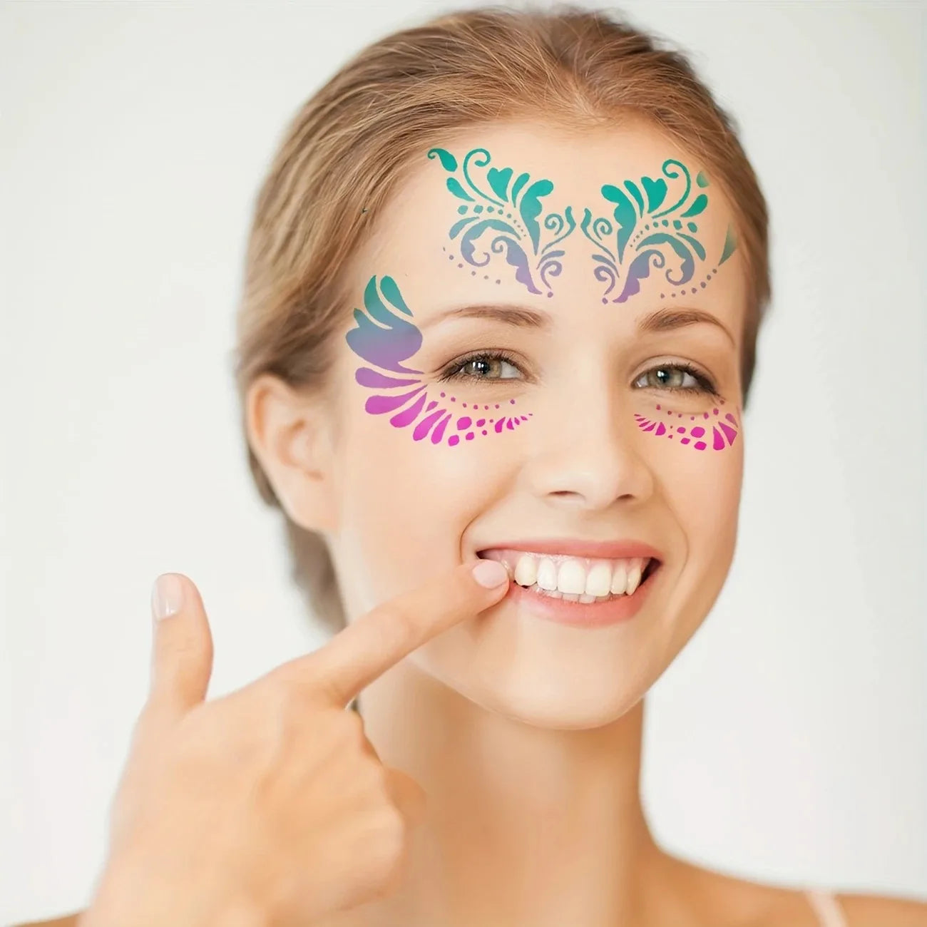 16pcs Reusable PET Face Painting Stencils, Assorted Designs for DIY Makeup,Costume Parties, Washable Stencils for Painting