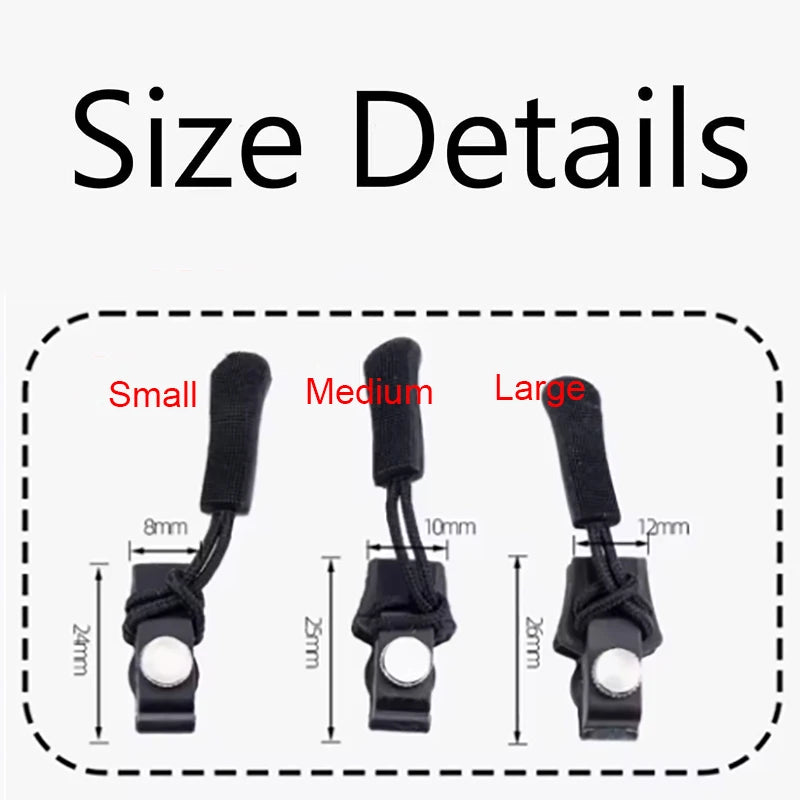 ‌12/6Pcs Universal Instant Zipper Repair Kit With 3 Sizes Detachable Slider Heads-Reusable No-Sew Fix for Jackets,Bags,Coats‌