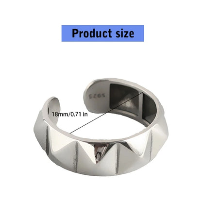 Silver Color Geometric rhombus Rings For Women Couples Trendy Vintage Personality Party Jewelry Gifts