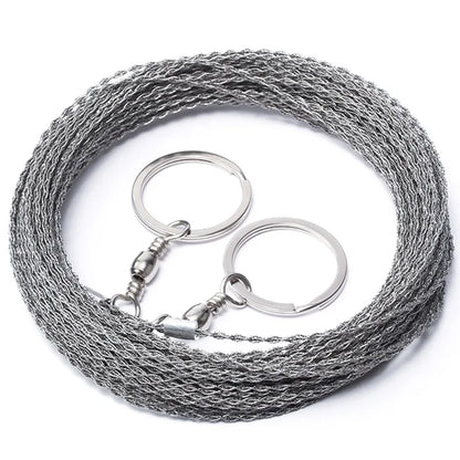 1-3M Outdoor Hand Drawn Rope Saw Portable Stainless Steel Wire Saw Manual Cutting Chain Camping Hiking Survive Woodworking To