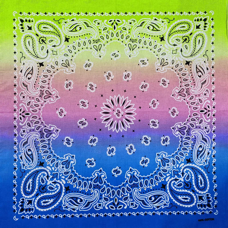 New Fashion Hip Hop 100% Cotton Bandana Square Scarf 55cm*55cm Black Red Paisley Headband Printed For Women/Men/Boys/Girls - 