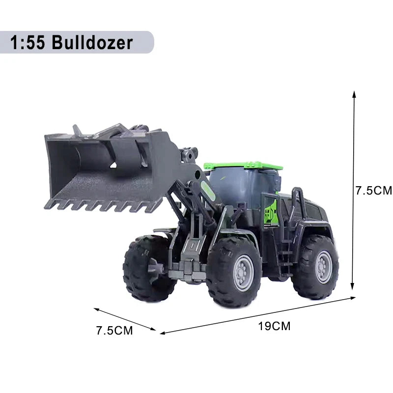 Engineering Diecast Toys for Boys Alloy+Plastic Tractor Excavator Backhoe Crane Bulldozer Kids Truck Children Vehicle Model G