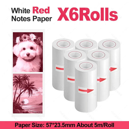 Thermal Printer Papers 57mm Color Papers for Camera Instant Print Kids Camera Printing Inkless Mini Portable Photo Printer - 