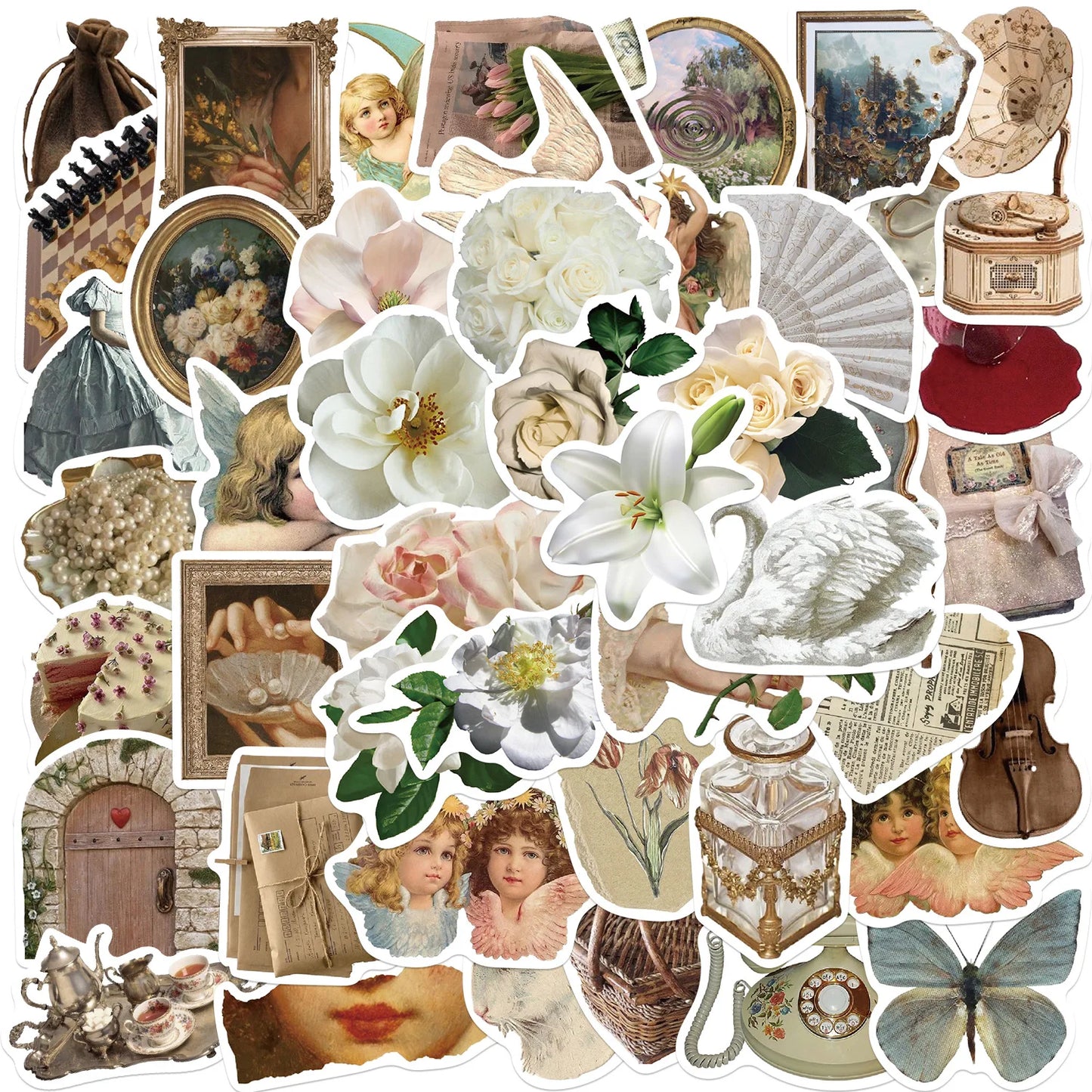 10/30/50PCS Vintage Aesthetic Stickers Series Rural Life Graffiti Children's Toys DIY Notebook Phone iPad Decoration