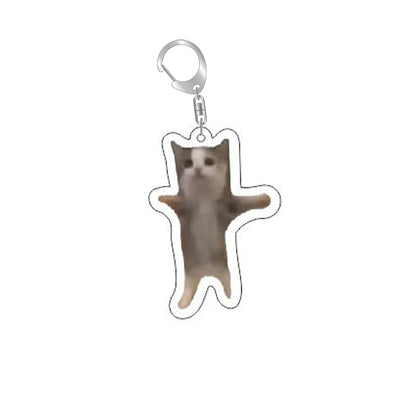 Zip Zap Alien Cat Funny Meme Keychain Green Alien Cute Cats Key Ring Game Accessories Bags Backpack Pendant Prop Jewelry Gift