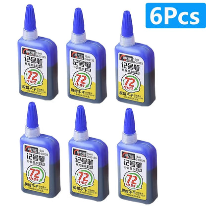 1-6Pcs 45mm Waterproof Long Head Nib Deep Hole Markers Pen Tile Carpenter Pen Multi-purpose for Woodworking Black/Blue/Red In