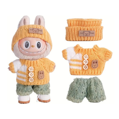 For Labubu accessories Sitting Party Series Classic Dress Grid For Labubu outfit Kid Gift Labubu clothing labubu clothes - no