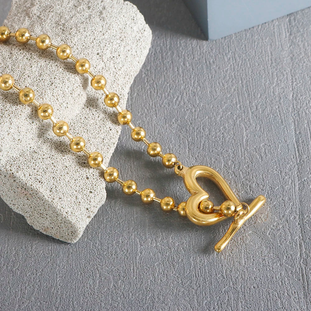 Stainless Steel Vintage Textured Delicate Necklace